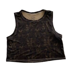 FLEO Dylan Muscle Crop Tank Top Marble Camo Green Size Extra Large